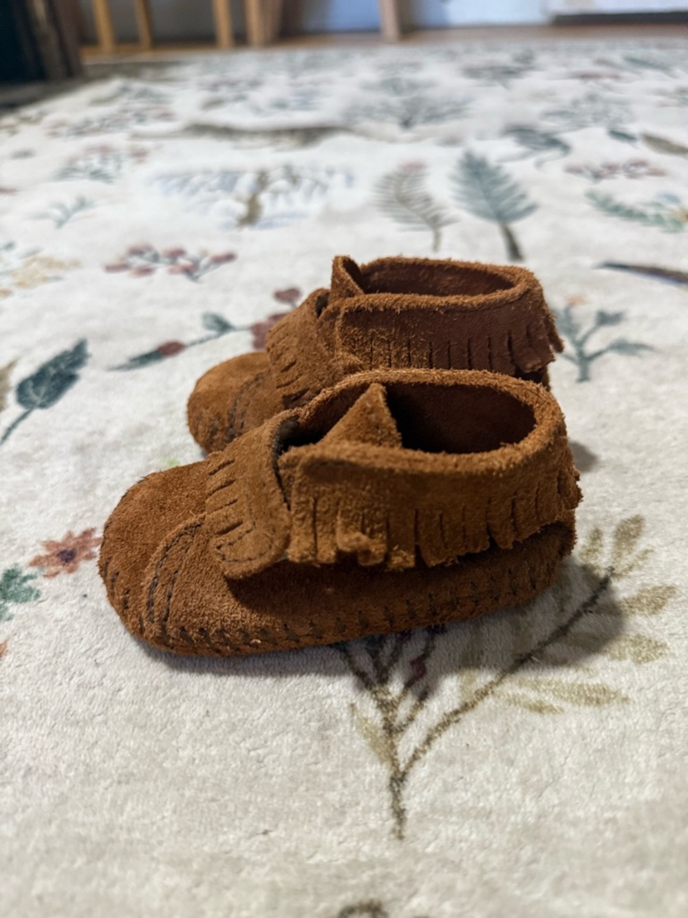 Minnetonka Kids Brown Suede Fringe Moccasins